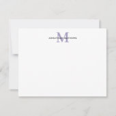 Midnight Paars Klassiek monogram geborsteld metaal Notitiekaartje (Voorkant)