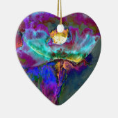 Midnight Paars Poppy waterverf schilderij Keramisch Ornament (Rechts)