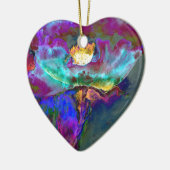 Midnight Paars Poppy waterverf schilderij Keramisch Ornament (Links)