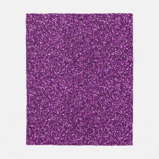 Midnight Paarse Glitter Fleece Deken (Voorkant)