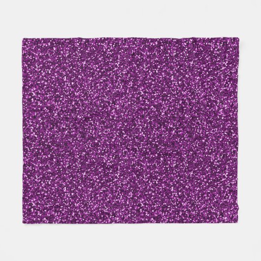 Midnight Paarse Glitter Fleece Deken (Voorkant (Horizontaal))