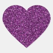 Midnight Paarse Glitter Hart Sticker (Voorkant)