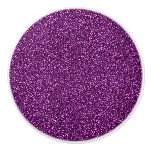 Midnight Paarse Glitter Keramische Knop