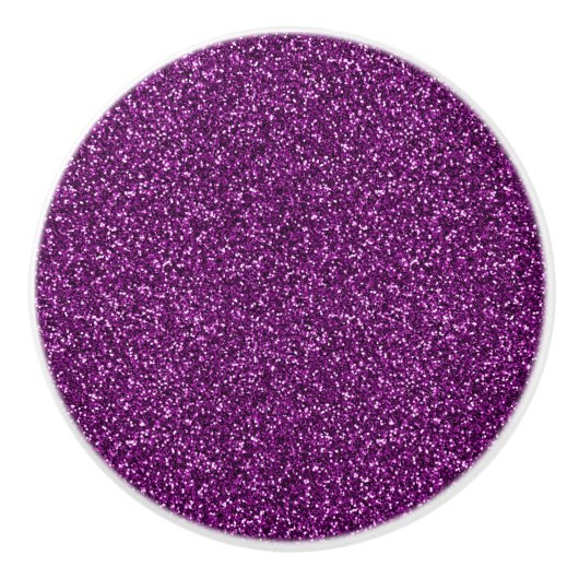 Midnight Paarse Glitter Keramische Knop (Voorkant)