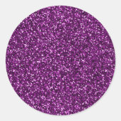 Midnight Paarse Glitter Ronde Sticker (Voorkant)