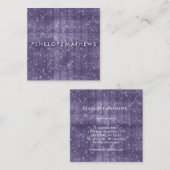 Midnight Paarse Sparkle Beaukle Stylist Vierkante Visitekaartje (Voorkant / Achterkant)