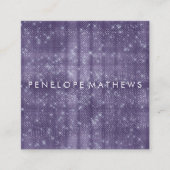 Midnight Paarse Sparkle Beaukle Stylist Vierkante Visitekaartje (Voorkant)