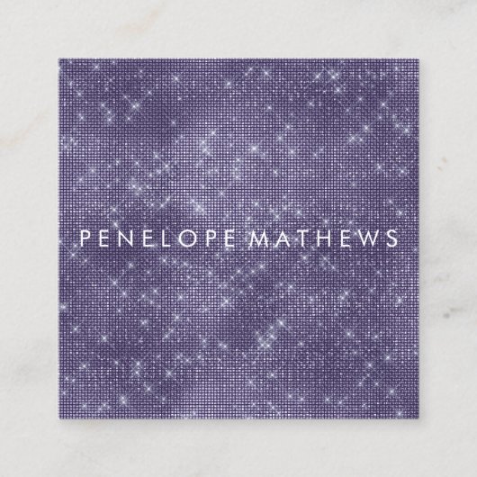 Midnight Paarse Sparkle Beaukle Stylist Vierkante Visitekaartje (Voorkant)