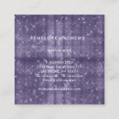 Midnight Paarse Sparkle Beaukle Stylist Vierkante Visitekaartje (Achterkant)