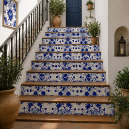 Midnight Paisley Elegant Blue Botanical Mosaic Tegeltje