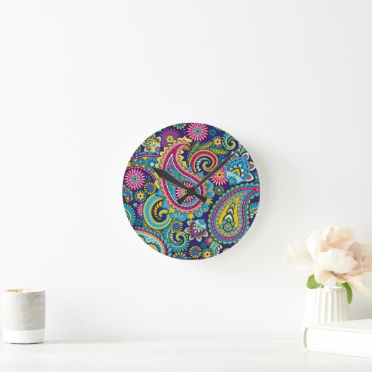 Midnight Paisley Ronde Klok (Huis)