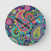 Midnight Paisley Ronde Klok (Voorkant)