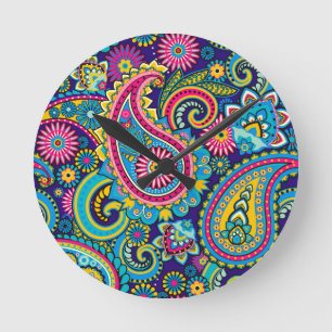 Midnight Paisley Ronde Klok
