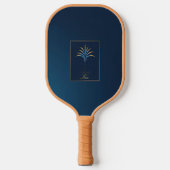 Midnight Palm Collectie Luxury Navy Blue Logo Pickleball Paddle (Voorkant)