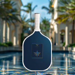 Midnight Palm Collectie Luxury Navy Blue Logo Pickleball Paddle