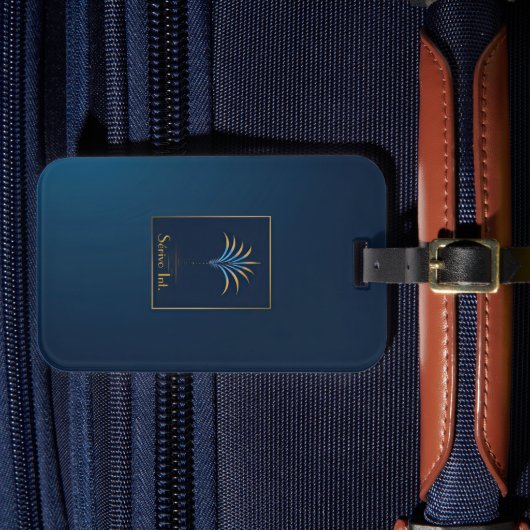 Midnight Palm Collectie Navy blauw en goud Bagagelabel (Voorkant Insitu 4)
