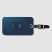 Midnight Palm Collectie Navy blauw en goud Bagagelabel (Voorkant (horizontaal))