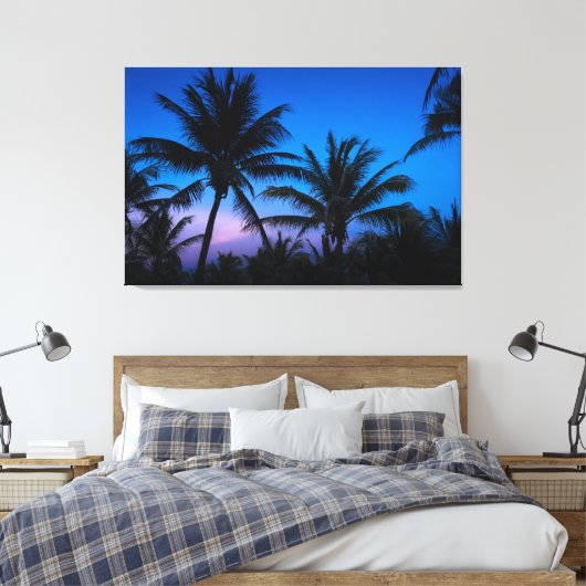 Midnight Palms Canvas Afdruk (Insitu (Slaapkamer))