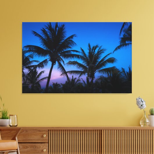 Midnight Palms Canvas Afdruk (Insitu (Woonkamer))