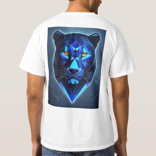 "Midnight Panther: Geometrisch Vector Design T-shi T-shirt (Achterkant)