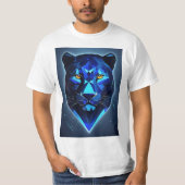 "Midnight Panther: Geometrisch Vector Design T-shi T-shirt (Voorkant)