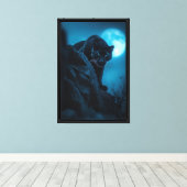 Midnight Panther Moonlight Ingelijste Canvas Afdruk (Insitu (Houten vloer))