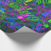 Midnight Peacock Feathers Etching Style Decor Cadeaupapier (Hoek)