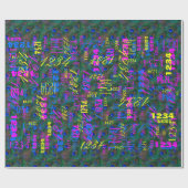 Midnight Peacock Feathers Etching Style Decor Cadeaupapier (Vlak)