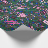 Midnight Peacock Feathers Etching Style Decor Cadeaupapier (Hoek)