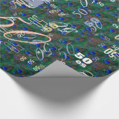 Midnight Peacock Feathers Etching Style Decor Cadeaupapier (Hoek)