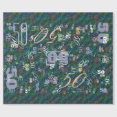 Midnight Peacock Feathers Etching Style Decor Cadeaupapier (Vlak)