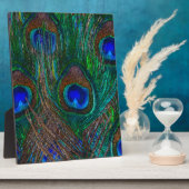 Midnight Peacock Feathers Etching Style Decor Fotoplaat (Zijkant)