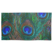 Midnight Peacock Feathers Etching Style Kussensloop (Voorkant-Links)