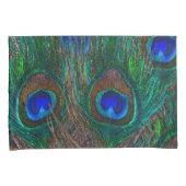 Midnight Peacock Feathers Etching Style Kussensloop (Voorkant-Rechts)