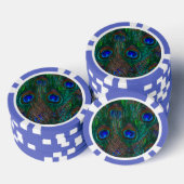 Midnight Peacock Feathers Etching Style Poker Chips (Opstapeling)