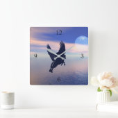 Midnight Pegasus Vierkante Klok (Huis)