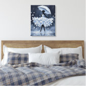 Midnight Petal Walz Canvas Afdruk (Insitu (Slaapkamer))