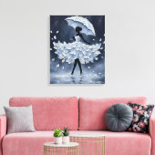 Midnight Petal Walz Canvas Afdruk (Insitu (Woonkamer))