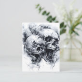 Midnight Phantom Skull Aankondigingskaart (Staand voorkant)