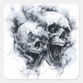 Midnight Phantom Skull Vierkante Sticker (Voorkant)