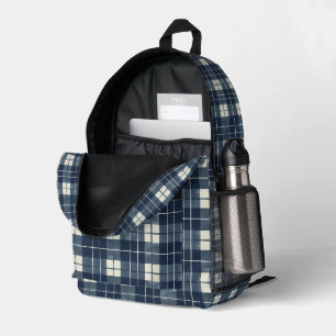 Midnight Plaid Bedrukte Rugzak