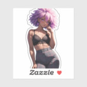 Midnight Plaid Elegance Sticker (Vel)