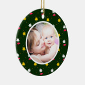 Midnight Poetry Christmas Gepersonaliseerde Foto Keramisch Ornament (Rechts)