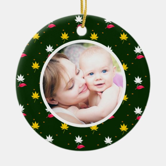 Midnight Poetry Christmas Gepersonaliseerde Foto Keramisch Ornament (Voorkant)
