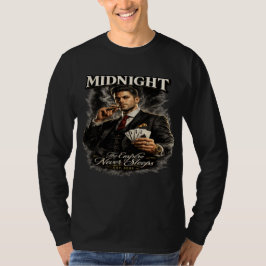 Midnight Poker King Mafia Stijl Lange Mouwen T-shirt