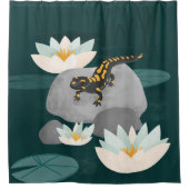 Midnight Pond Fire Salamander Douchegordijn (Voorkant)