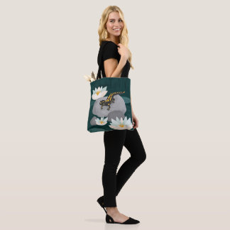 Midnight Pond Fire Salamander Tote Bag