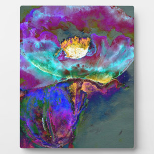 Midnight poppy paarse waterverf schilderij fotoplaat