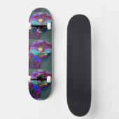 Midnight poppy paarse waterverf schilderij skateboard (Voorkant)