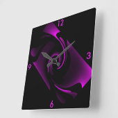 Midnight Power Wall Clock 4 Home op zwart & roze Vierkante Klok (Hoek)